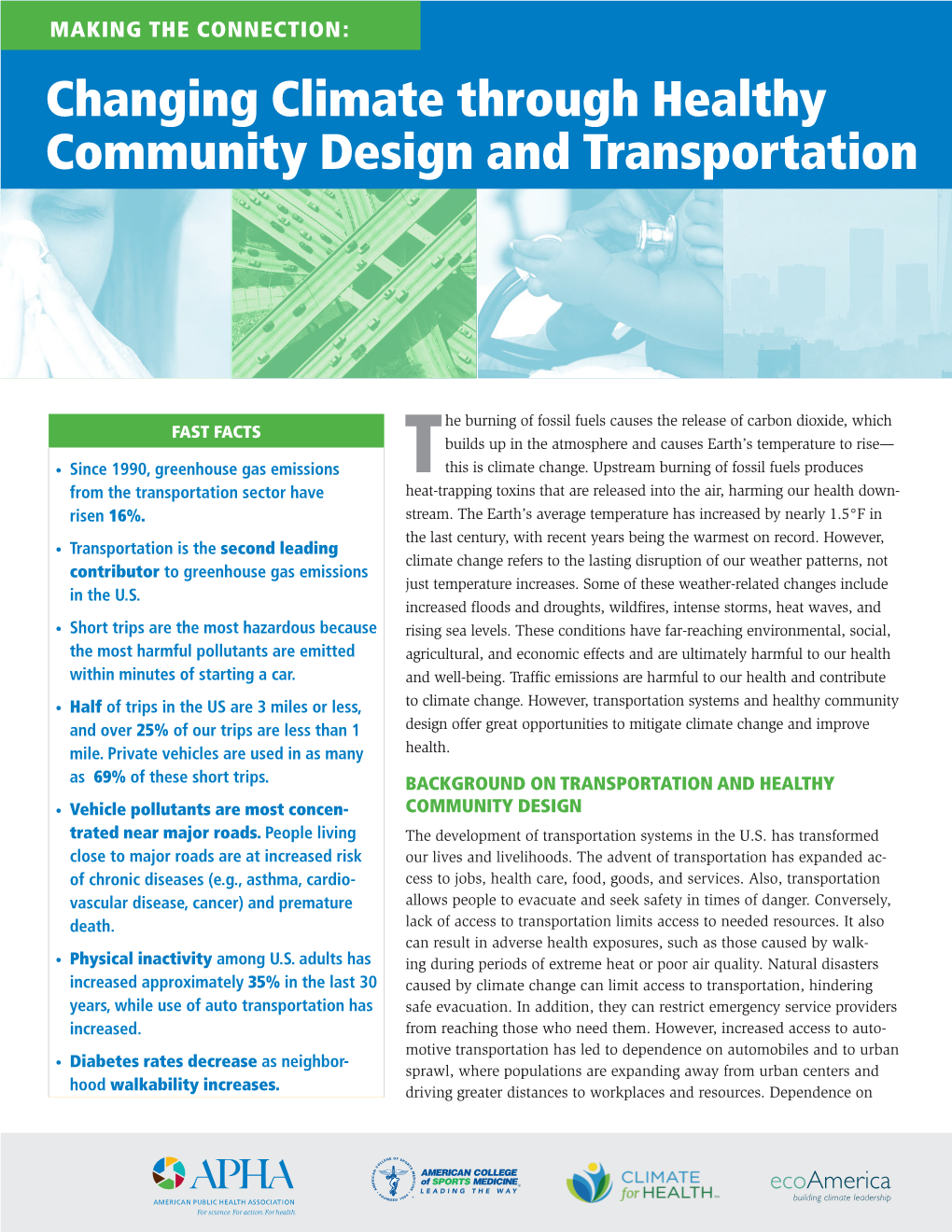 Changing Climate Through Healthy Community Design and Transportation