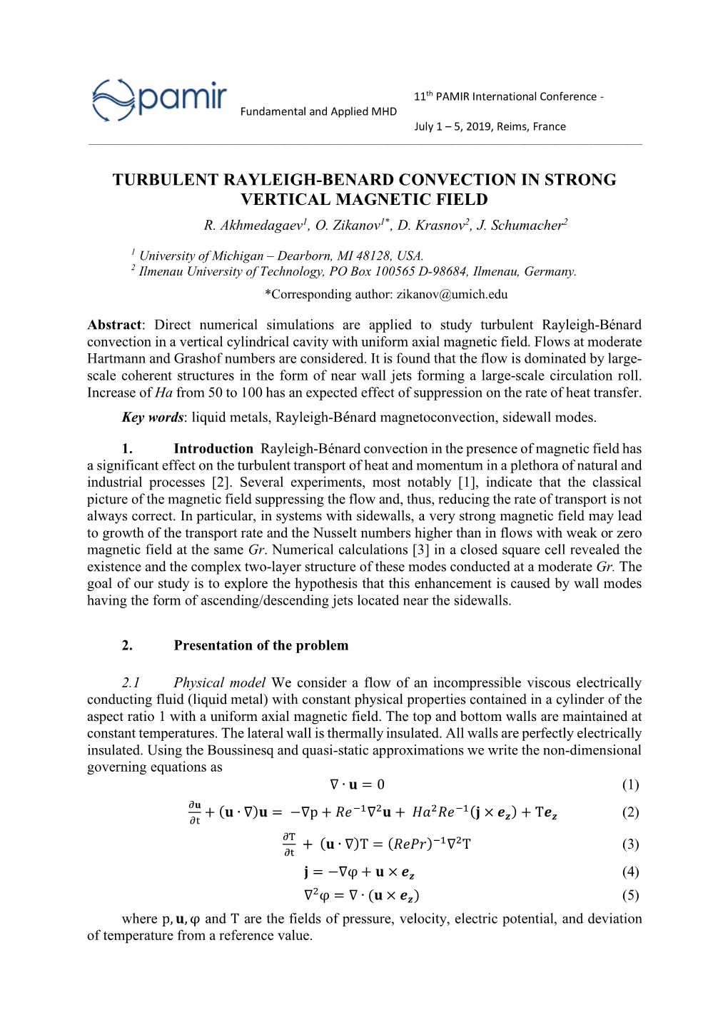 Turbulent Rayleigh-Benard Convection in Strong Vertical Magnetic Field R