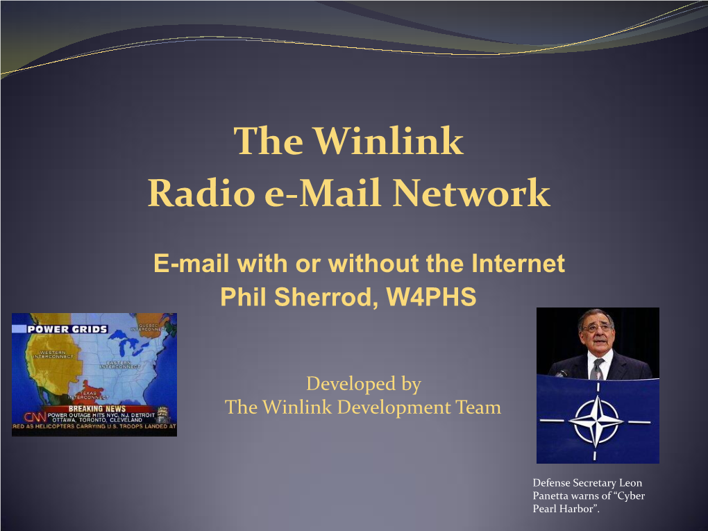 The Winlink Radio E-Mail Network