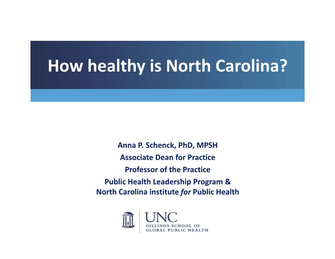How Healthy Is North Carolina?