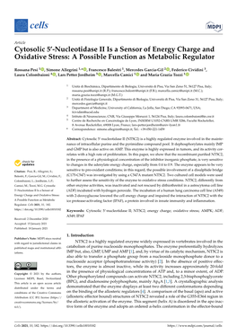 Nucleotidase II Is a Sensor of Energy Charge and Oxidative Stress: a Possible Function As Metabolic Regulator