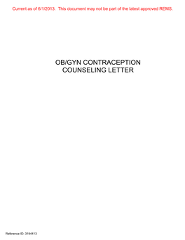 Mycophenolate: OB-GYN Contraception Counseling Referral