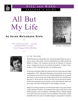 All but My Life by Gerda Weissmann Klein