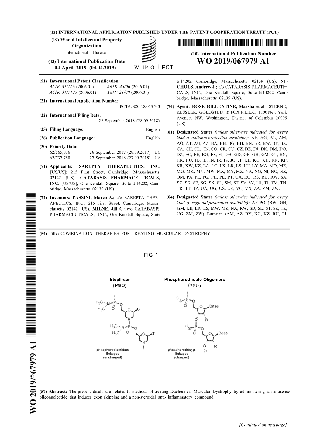 WO 2019/067979 Al 04 April 2019 (04.04.2019) W 1P O PCT