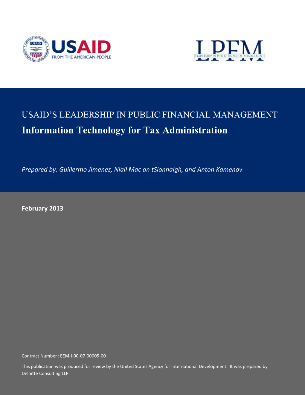 Information Technology for Tax Administration