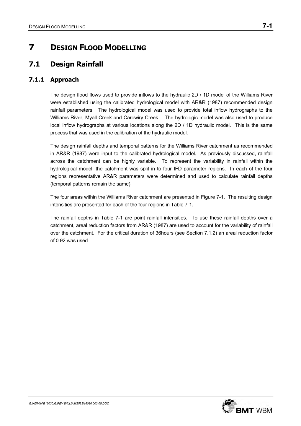 Williams River Flood Study 2009