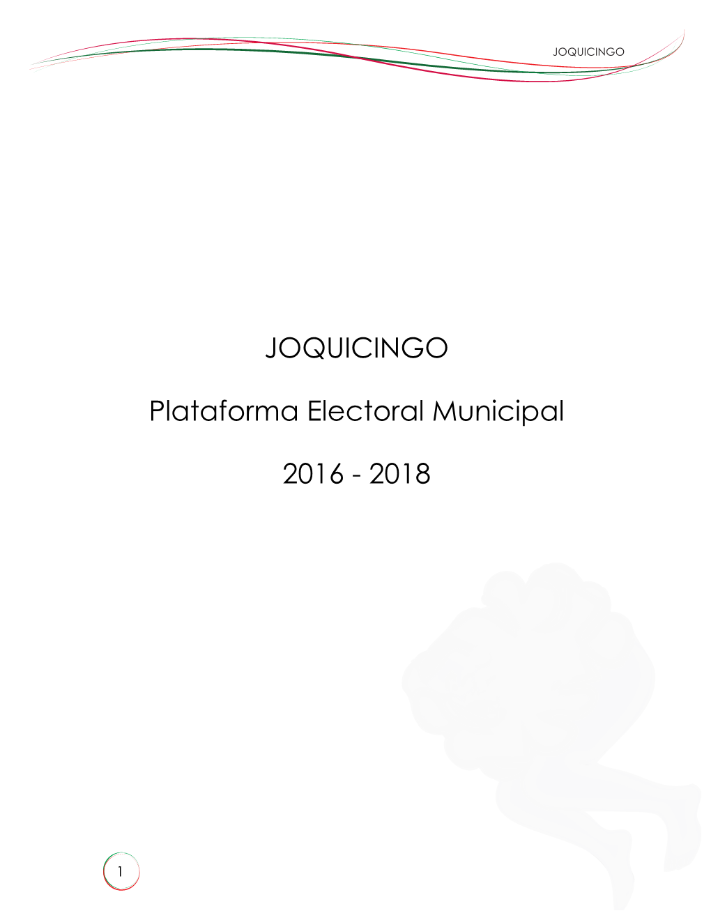 JOQUICINGO Plataforma Electoral Municipal 2016