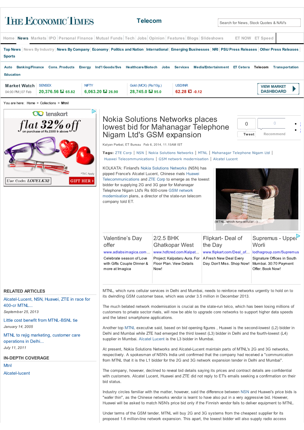 Nokia Solutions Networks Places Lowest Bid for Mahanagar
