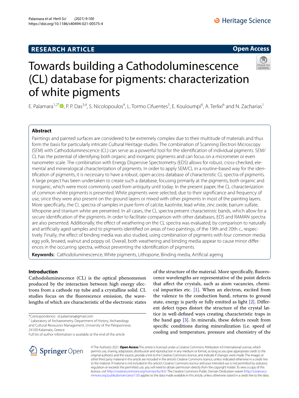 Characterization of White Pigments E