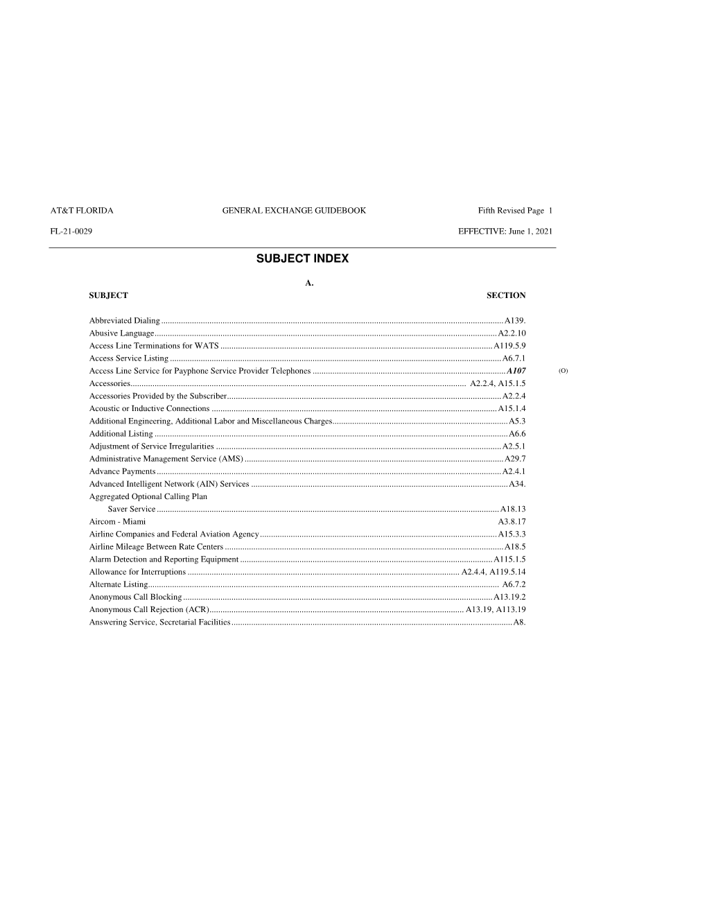 Subject Index