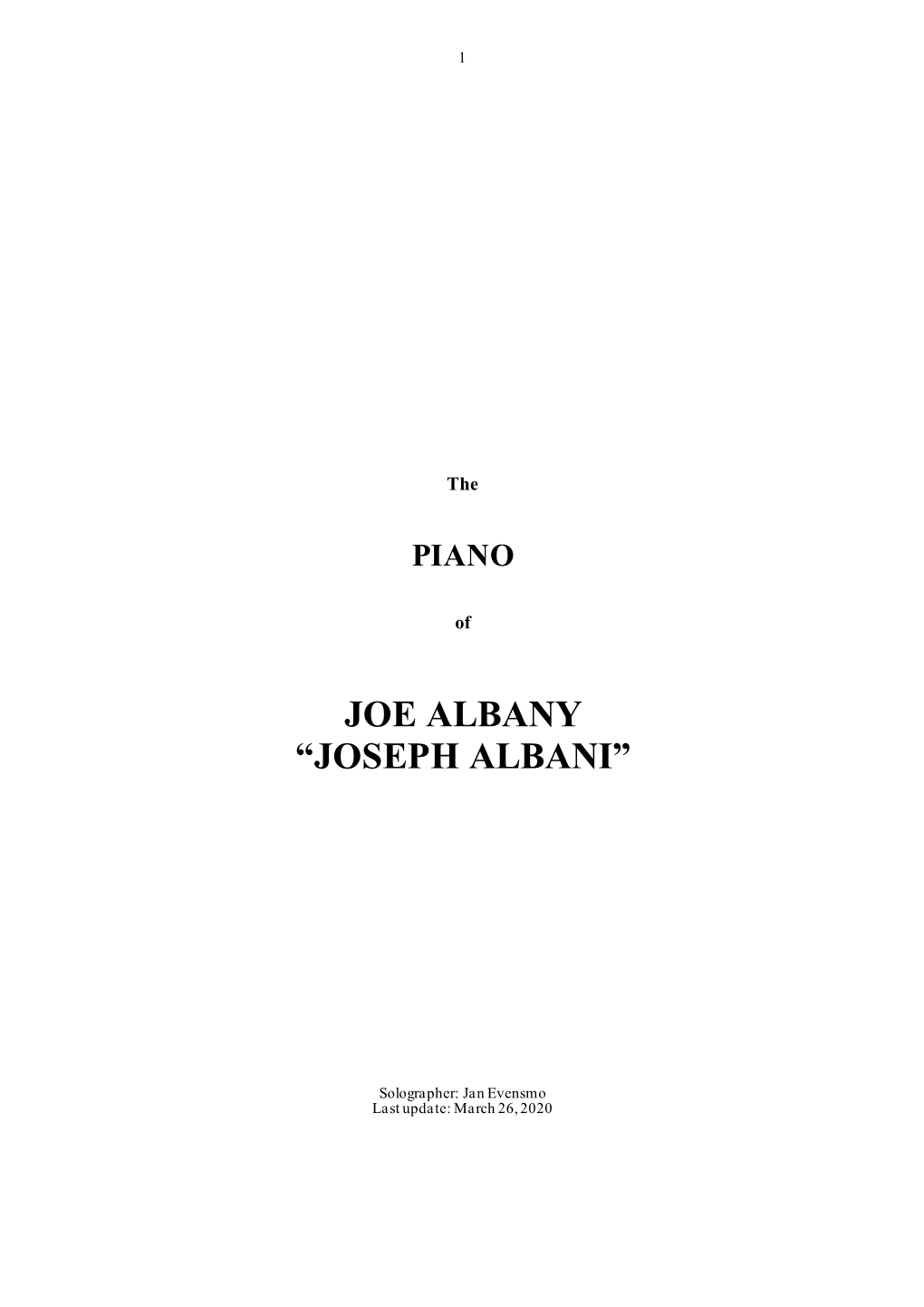 Joe Albany “Joseph Albani”