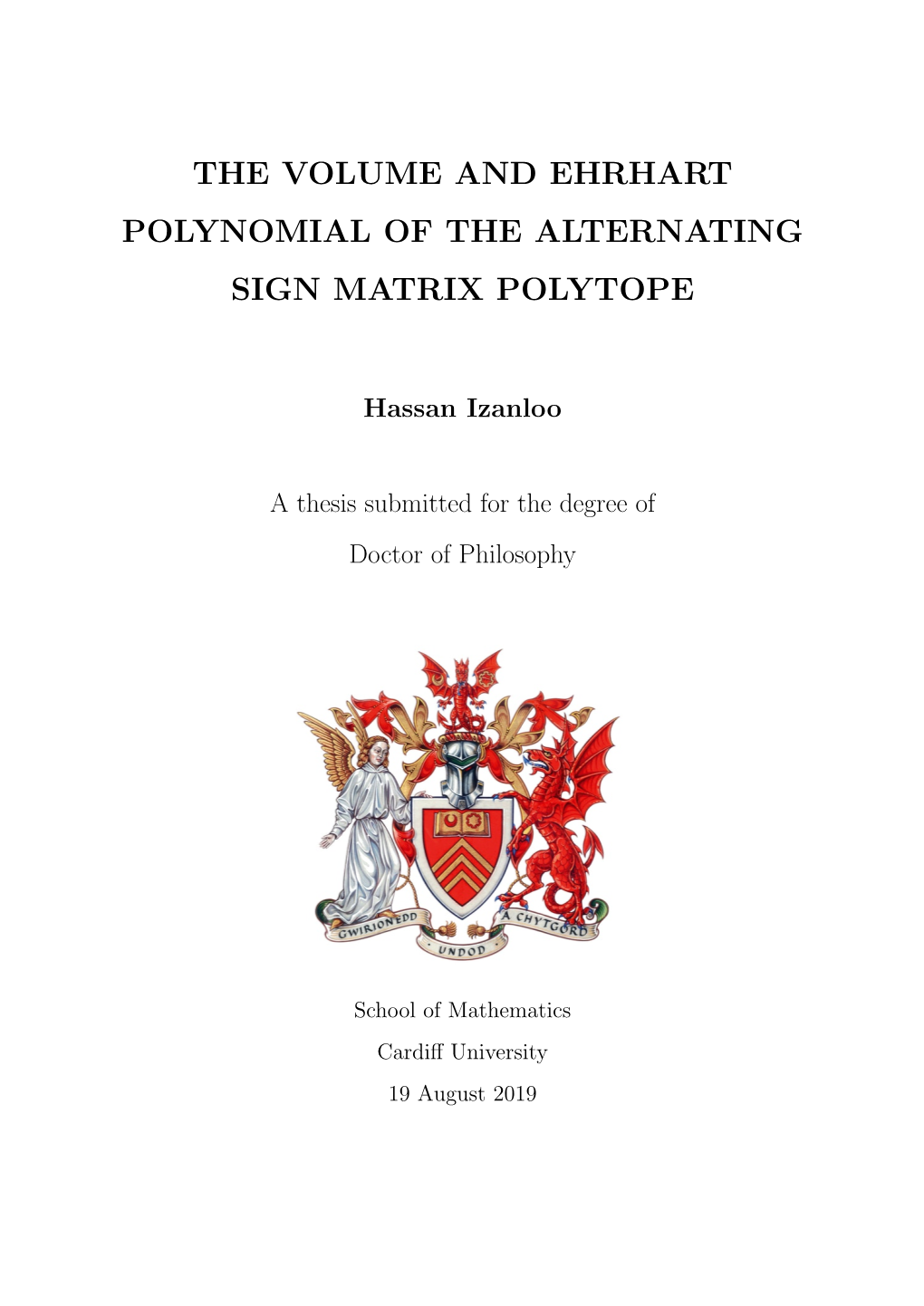 The Volume and Ehrhart Polynomial of the Alternating Sign Matrix Polytope