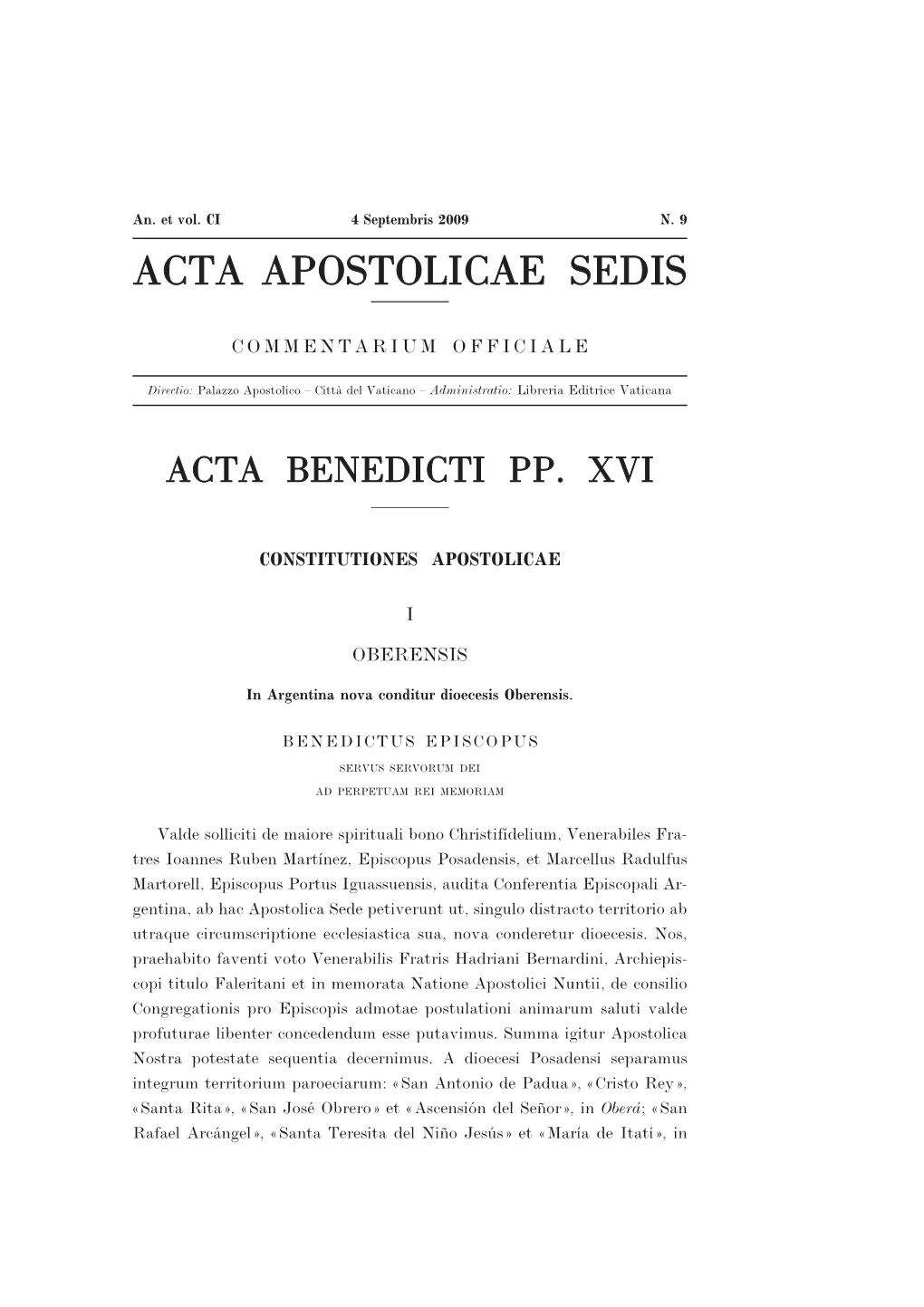 Acta Apostolicae Sedis