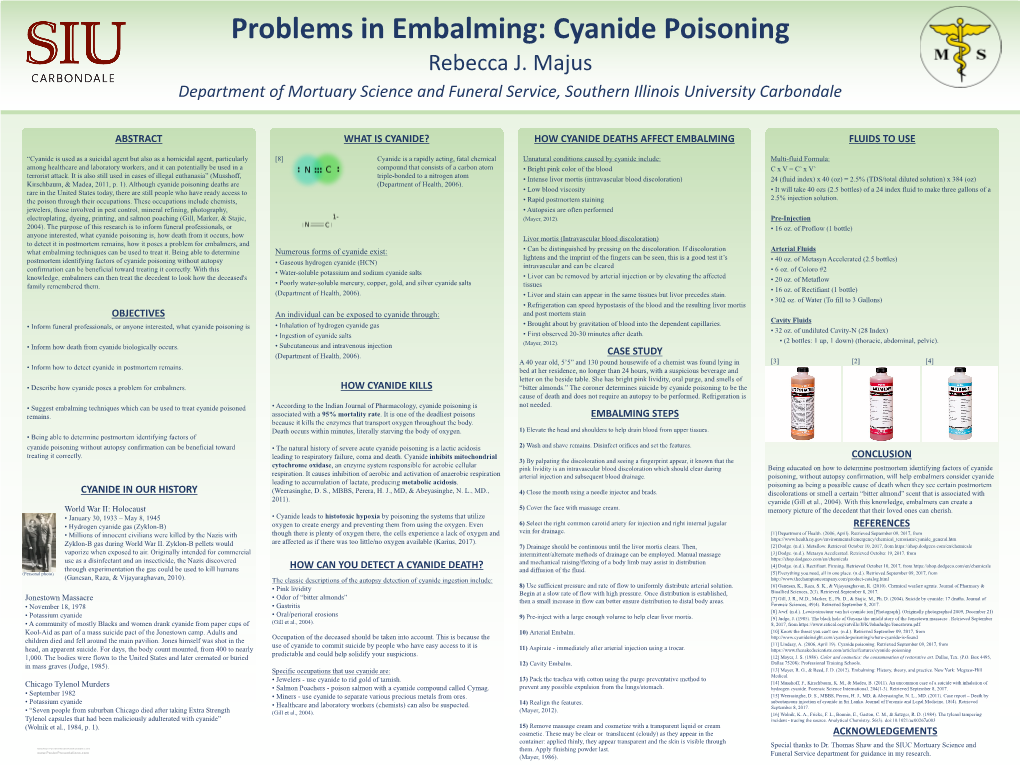 Cyanide Poisoning Rebecca J