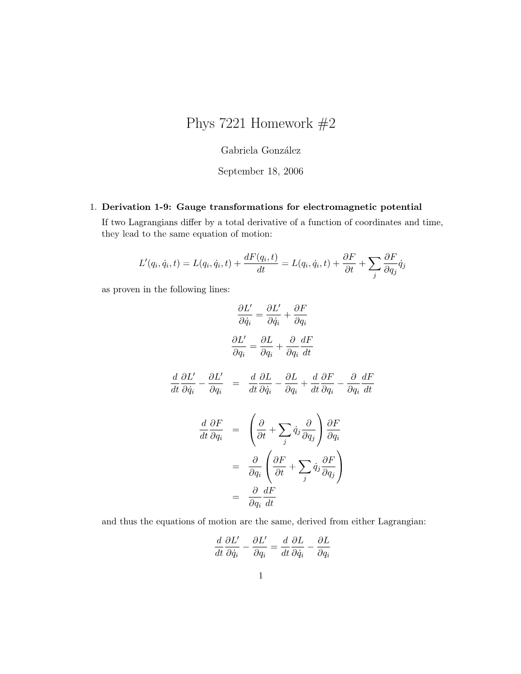 Phys 7221 Homework #2