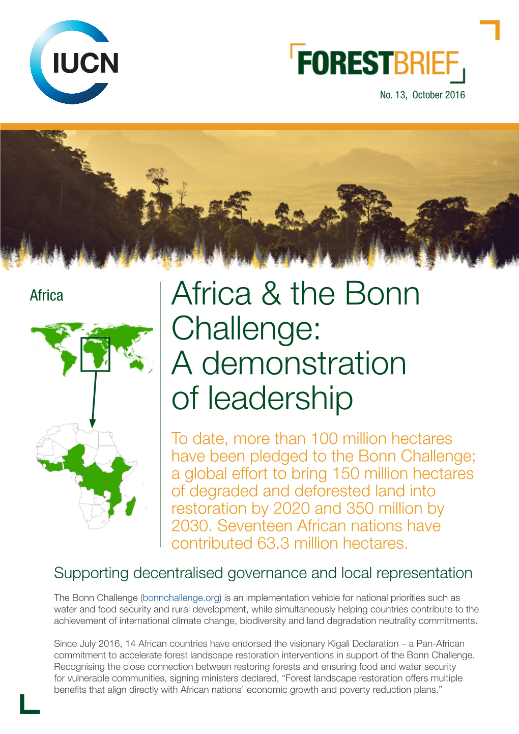 Africa & the Bonn Challenge: a Demonstration of Leadership