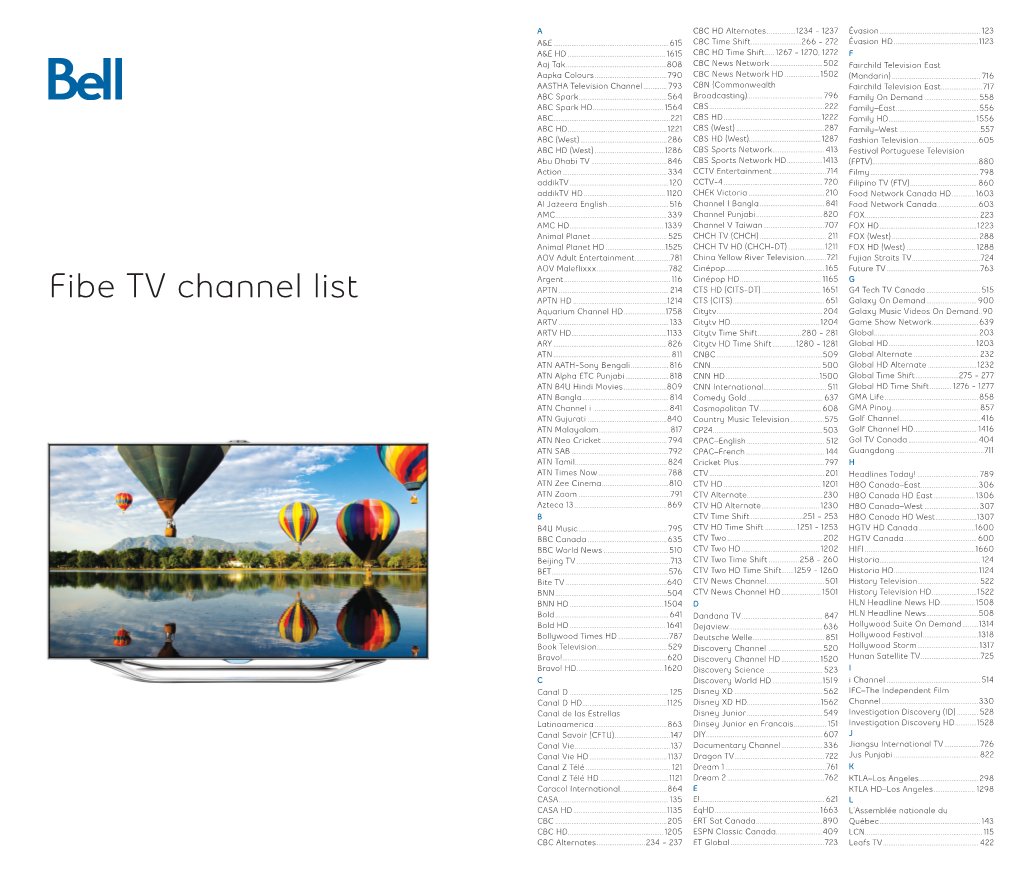 Fibe TV Channel List APTN HD