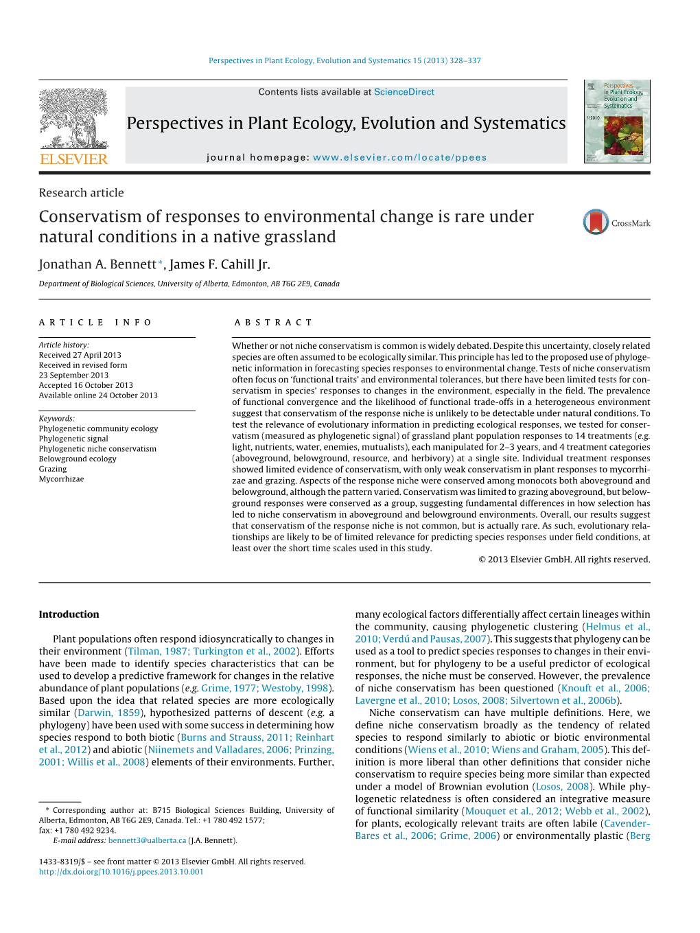 Perspectives in Plant Ecology, Evolution and Systematics 15 (2013) 328–337