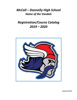 Mccall – Donnelly High School Registration/Course Catalog 2019
