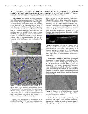 The Transmissive Clays of Ganges Chasma: an Investigation Into Sharad Observations on a Phyllosilicate Rich Plateau