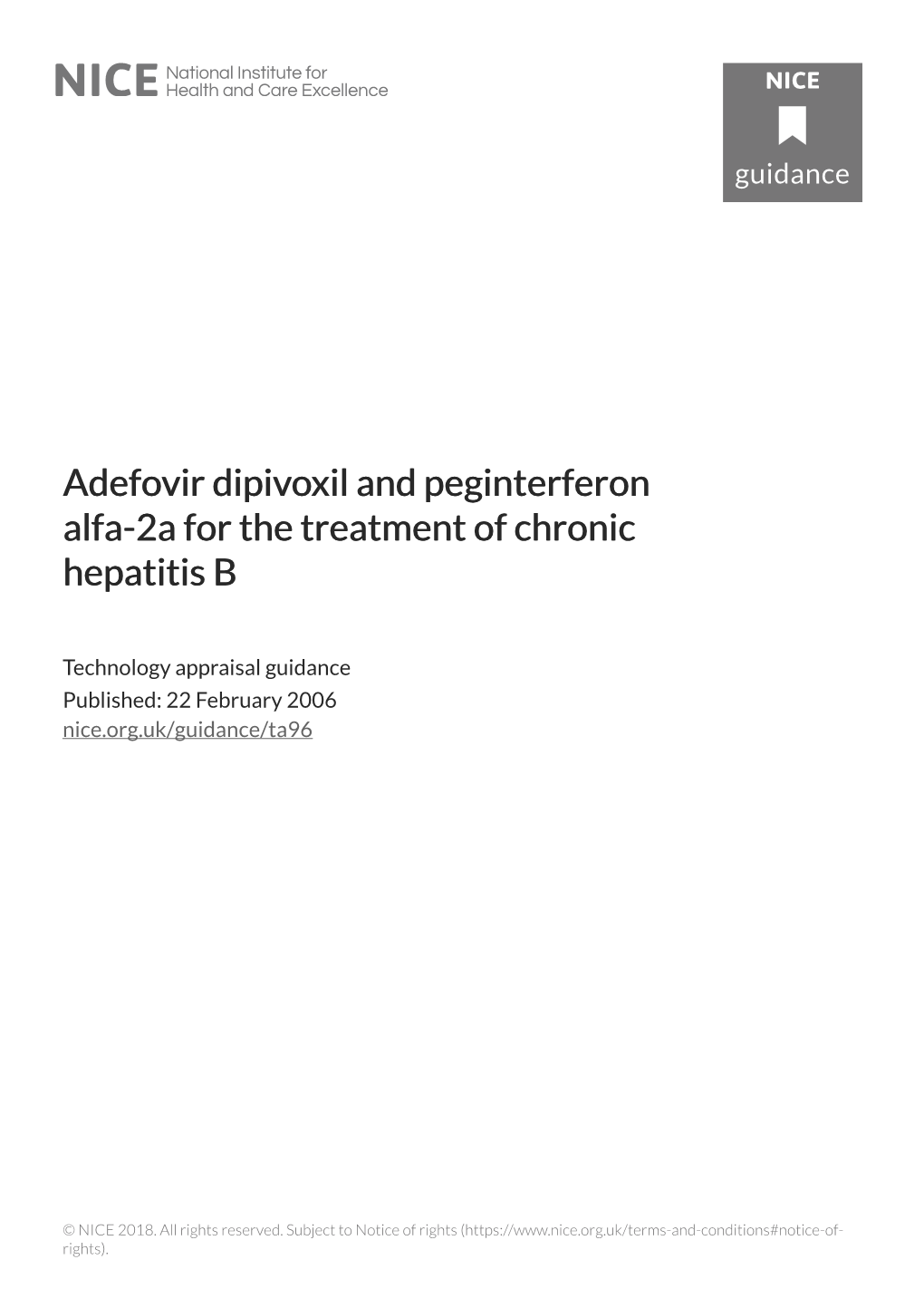 Adefovir Dipivoxil and Peginterferon Alfa-2A for the Treatment of Chronic Hepatitis B