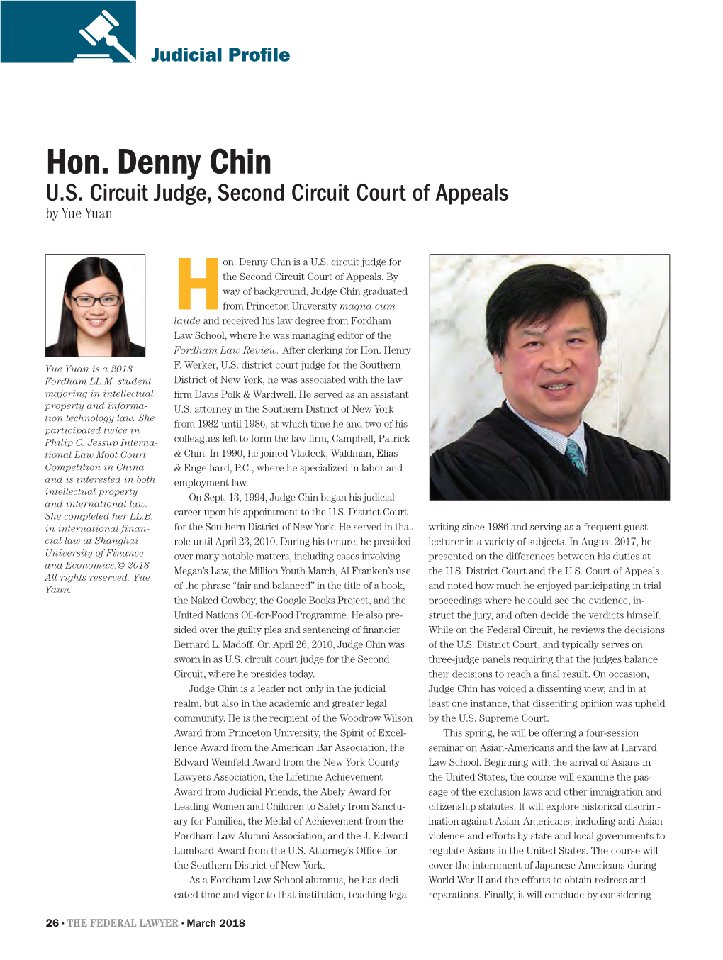 Hon. Denny Chin U.S