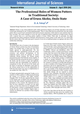 A Case of Erusu Akoko, Ondo State O