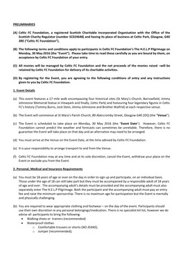 PRELIMINARIES (A) Celtic FC Foundation, a Registered Scottish Charitable Incorporated Organisation with the Office of the Scotti