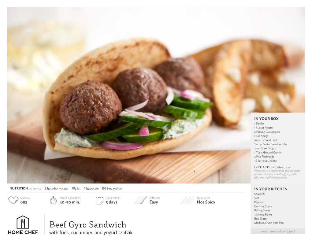 Beef Gyro Sandwich