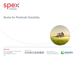 Guide for Pesticide Solubility