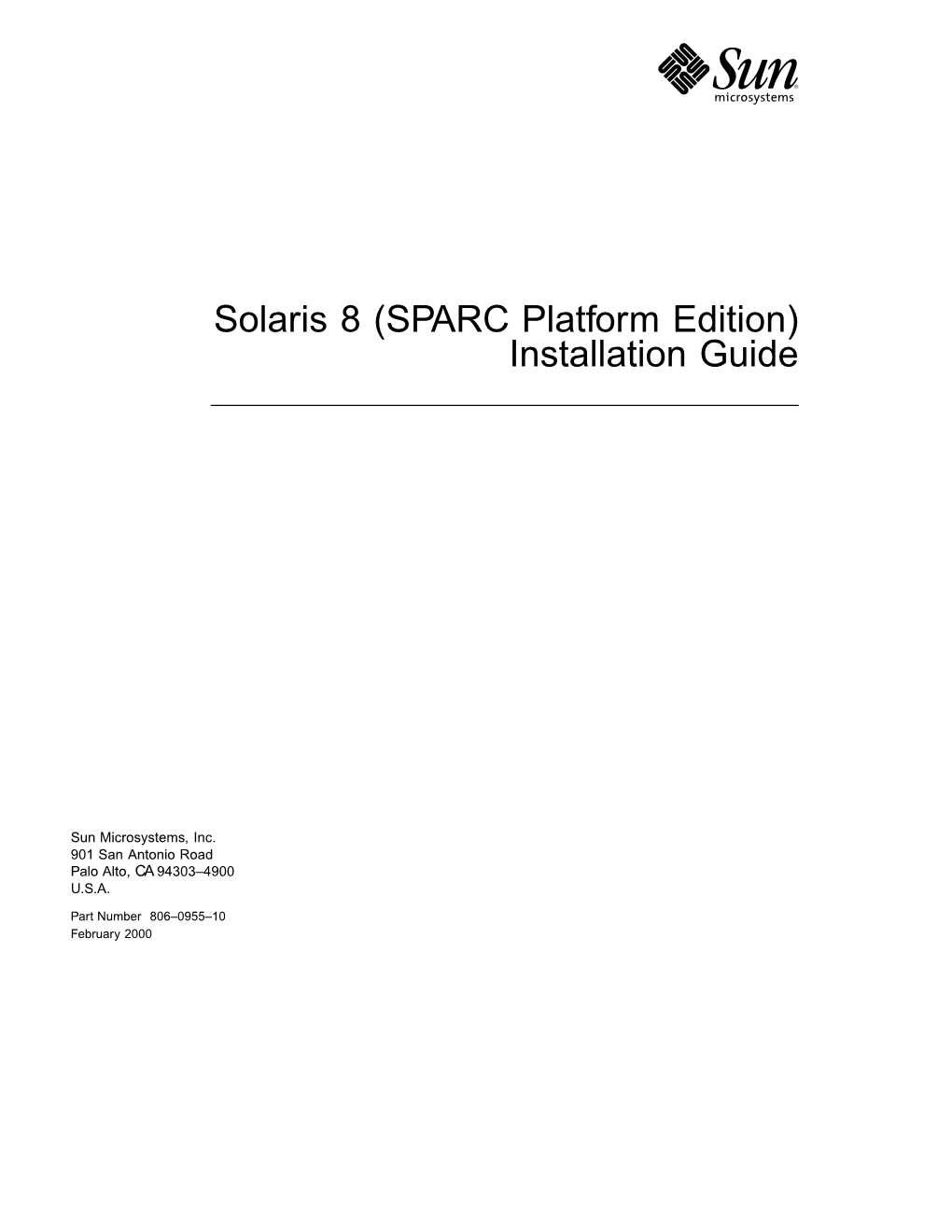 Solaris 8 (SPARC Platform Edition) Installation Guide