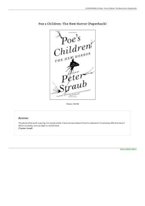 Download Ebook \ Poe S Children: the New Horror