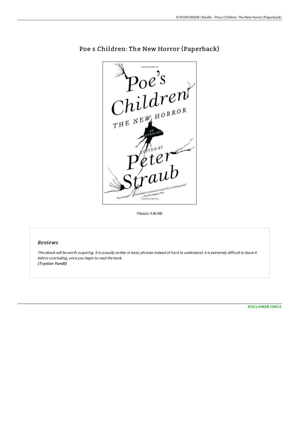 Download Ebook \ Poe S Children: the New Horror