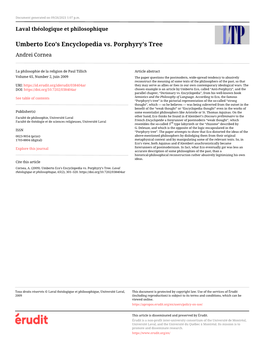 Umberto Eco's Encyclopedia Vs. Porphyry's Tree