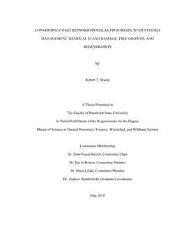 Converting Coast Redwood/Douglas-Fir Forests to Multiaged Management: Residual Stand Damage, Tree Growth, and Regeneration