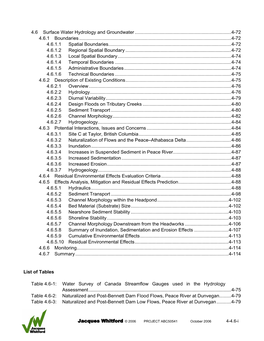 Section 4.6 Surface Water Hydrology and Groundwater