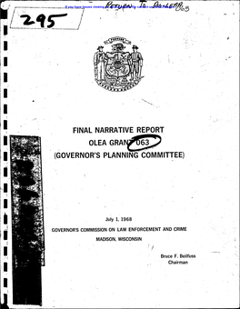 Final Narrative Report Olea Gra (Governor's Planning Committee)