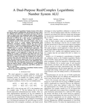 A Dual-Purpose Real/Complex Logarithmic Number System ALU