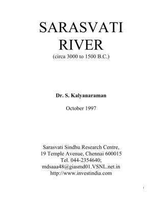 SARASVATI RIVER (Circa 3000 to 1500 B.C.)