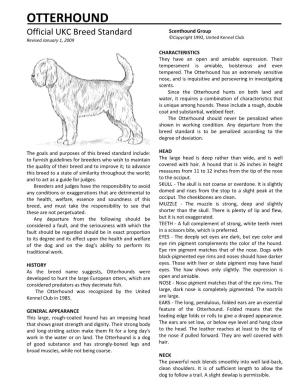 OTTERHOUND Official UKC Breed Standard Scenthound Group ©Copyright 1992, United Kennel Club Revised January 1, 2009