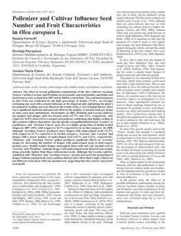 Pollenizer and Cultivar Influence Seed Number and Fruit Characteristics