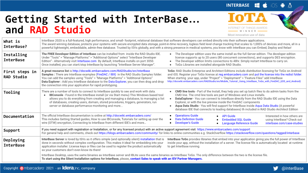Getting Started with Interbase… and RAD Studio