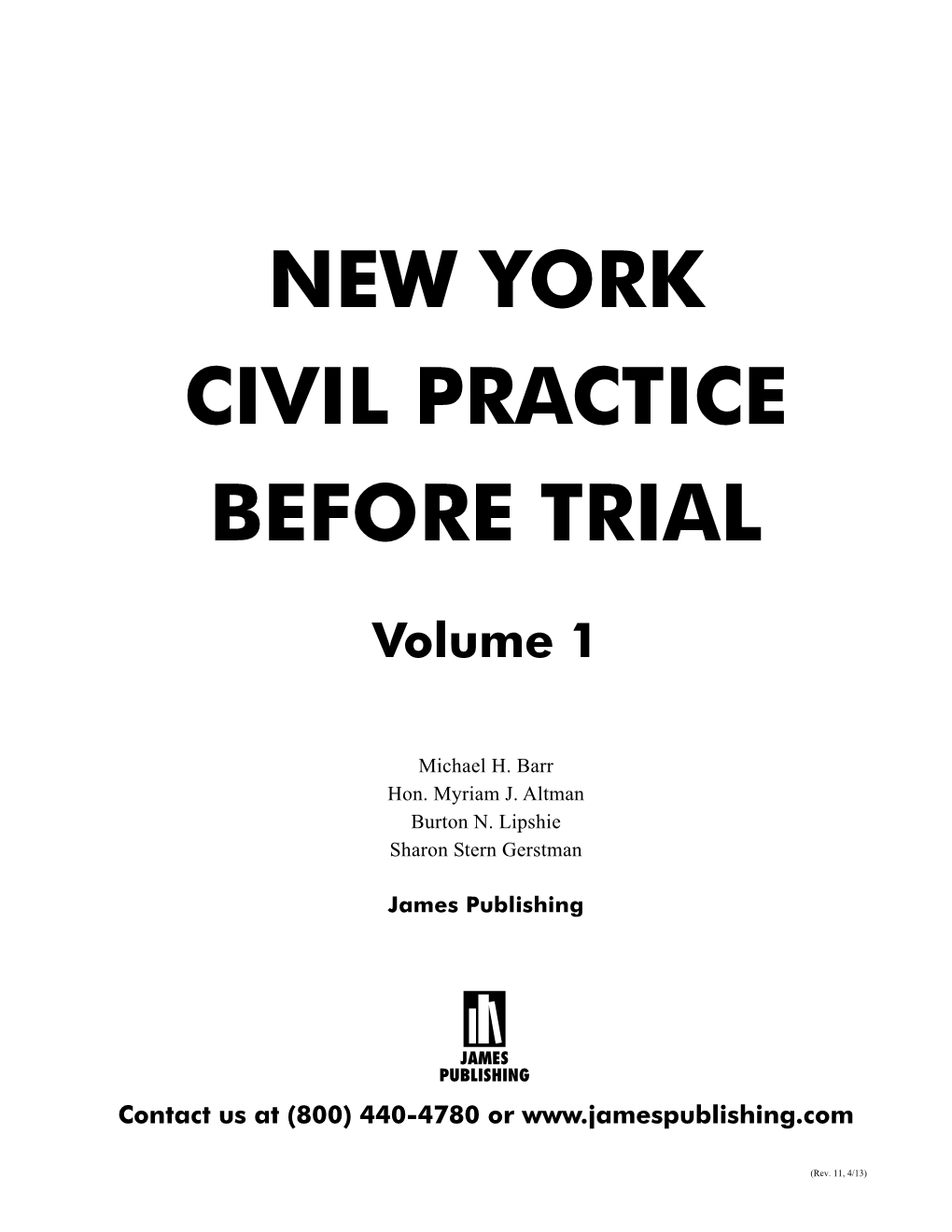 New York Civil Practice Before Trial