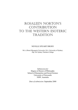 Rosaleen Norton's Contribution to The