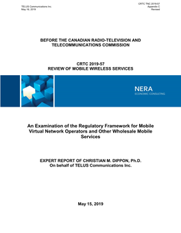 An Examination of the Regulatory Framework for Mobile Virtual Network Operators and Other Wholesale Mobile Services