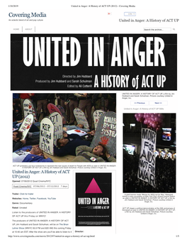 United in Anger: a History of ACT up (2012) - Covering Media