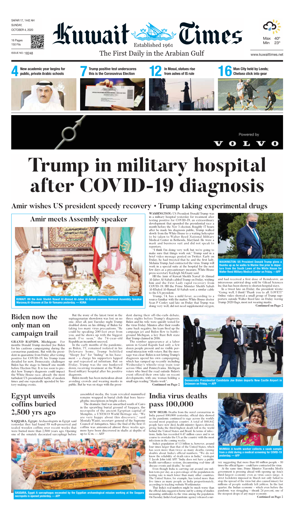 Trump in Military Hospital After COVID-19 Diagnosis