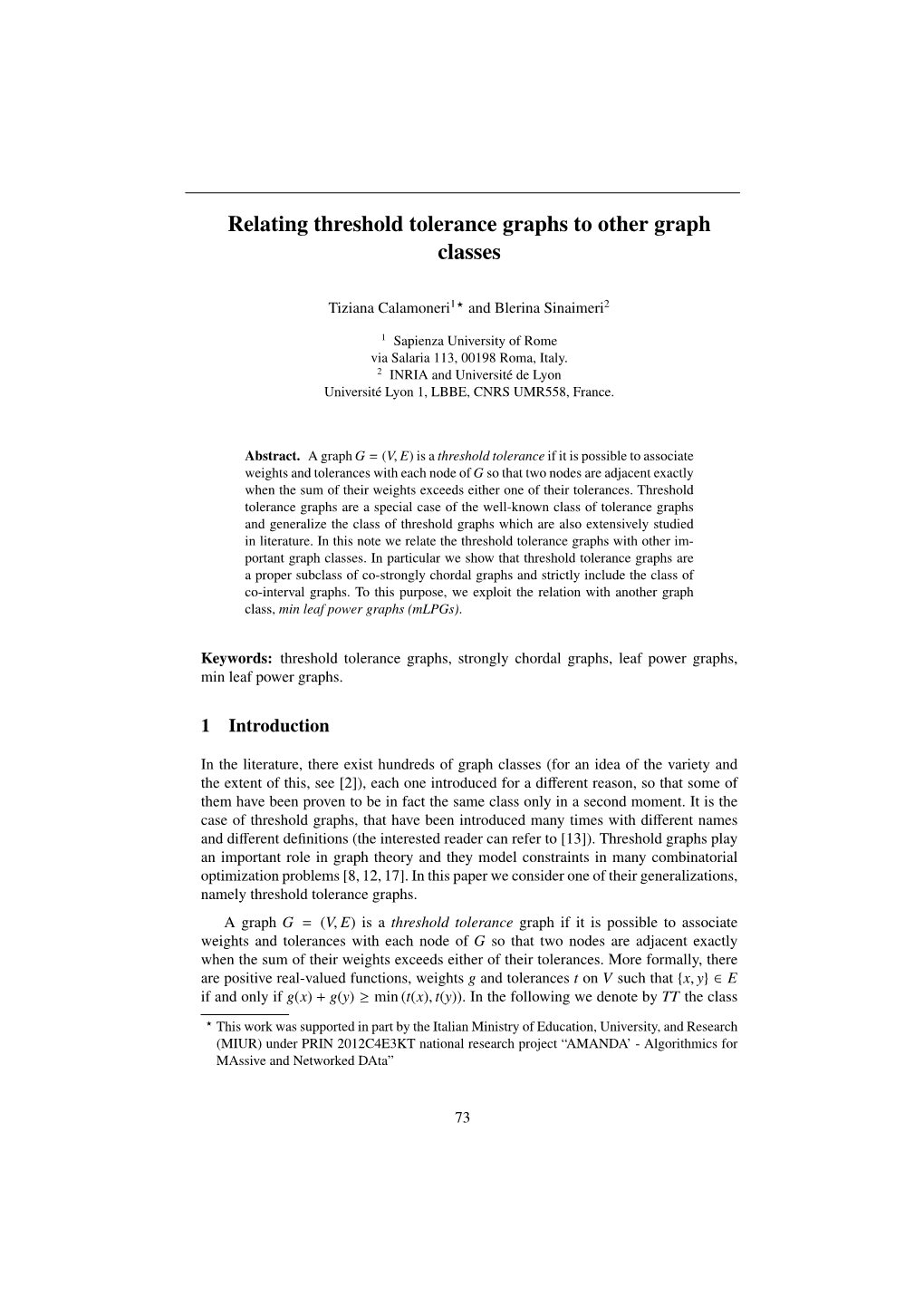 Relating Threshold Tolerance Graphs to Other Graph Classes