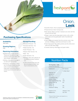 Onion, Leek • Scientific Name: Allium Ampeloprasum Var