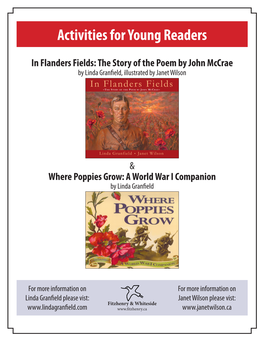 Activities for Young Readers in Flanders Fields: the Story of The